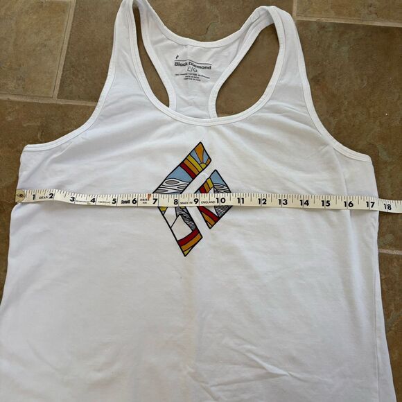 Black Diamond Tank Top Womens Size Large White Outdoors Activewear Racer Back - Picture 4 of 6